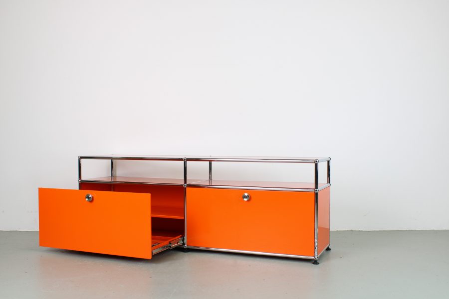 USM Haller Lowboard/TV meubel, Pure Orange - Afbeelding 3