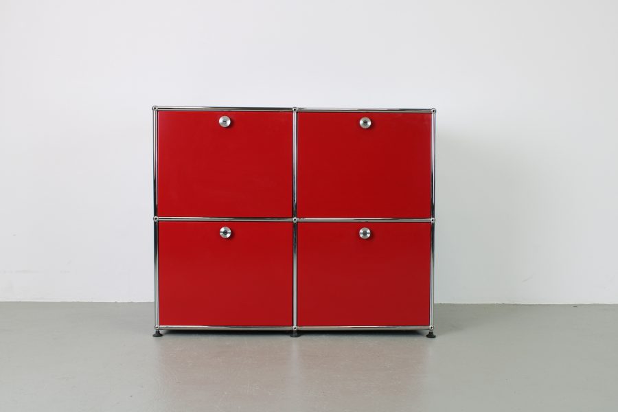 USM Haller kast, 100/50/79 cm, zwart/rood - Afbeelding 2