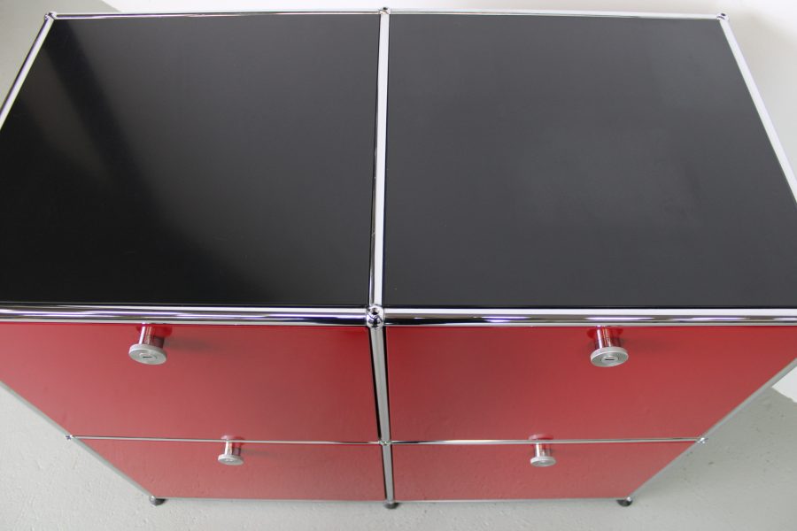 USM Haller kast, 100/50/79 cm, zwart/rood - Afbeelding 8